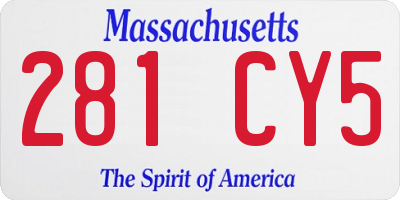 MA license plate 281CY5