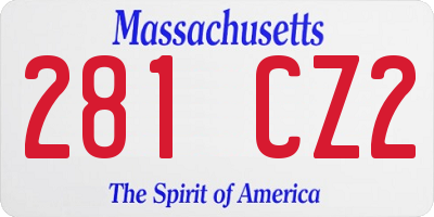 MA license plate 281CZ2