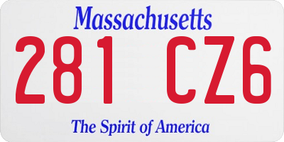 MA license plate 281CZ6