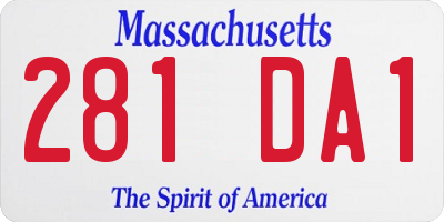 MA license plate 281DA1
