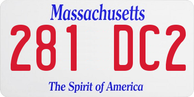 MA license plate 281DC2