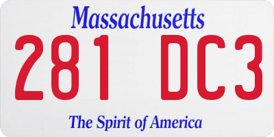 MA license plate 281DC3