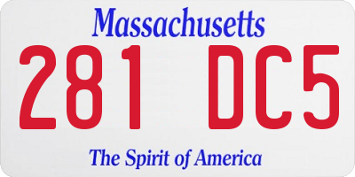 MA license plate 281DC5