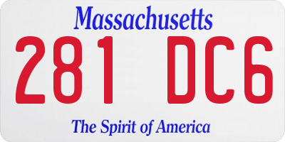 MA license plate 281DC6
