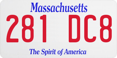 MA license plate 281DC8