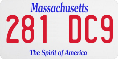 MA license plate 281DC9