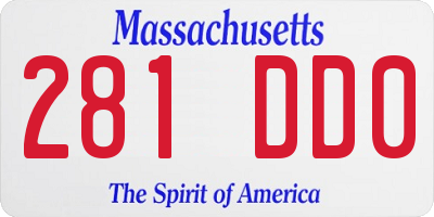 MA license plate 281DD0