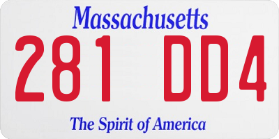 MA license plate 281DD4