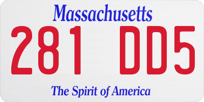 MA license plate 281DD5