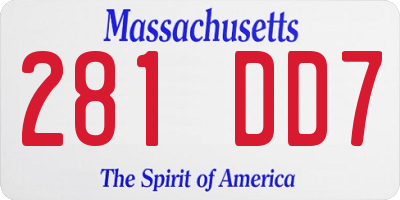MA license plate 281DD7
