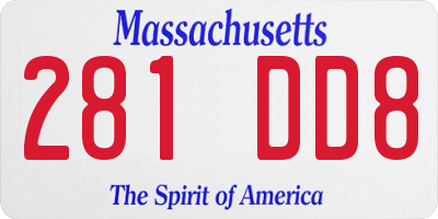 MA license plate 281DD8
