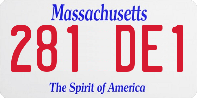 MA license plate 281DE1