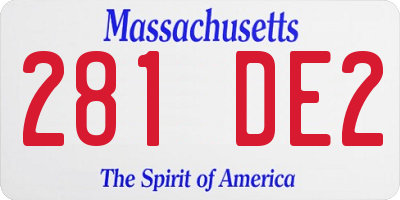 MA license plate 281DE2