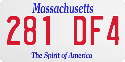 MA license plate 281DF4