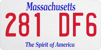 MA license plate 281DF6