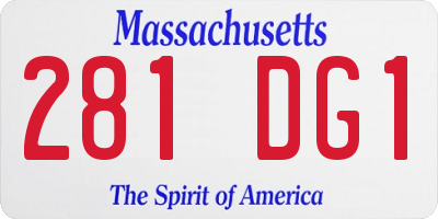 MA license plate 281DG1