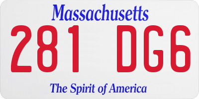 MA license plate 281DG6