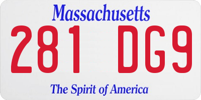 MA license plate 281DG9