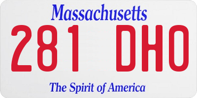 MA license plate 281DH0