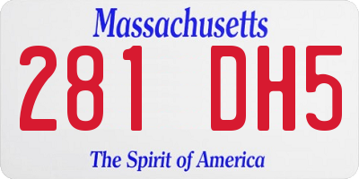 MA license plate 281DH5