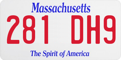 MA license plate 281DH9