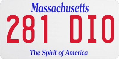 MA license plate 281DI0