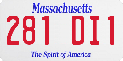 MA license plate 281DI1