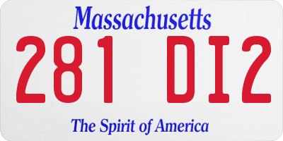 MA license plate 281DI2