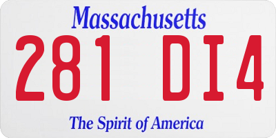 MA license plate 281DI4
