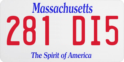 MA license plate 281DI5