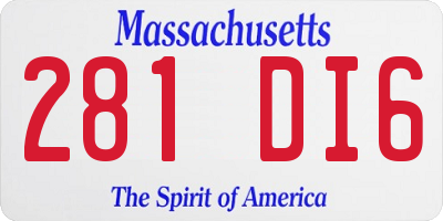 MA license plate 281DI6