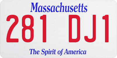 MA license plate 281DJ1