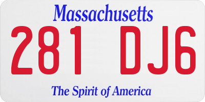 MA license plate 281DJ6