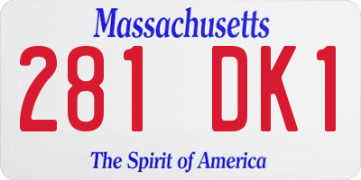 MA license plate 281DK1