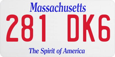 MA license plate 281DK6
