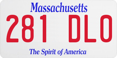 MA license plate 281DL0
