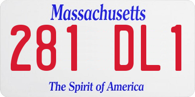 MA license plate 281DL1
