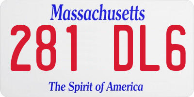 MA license plate 281DL6