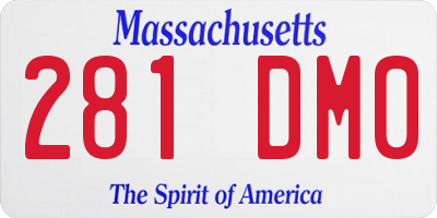 MA license plate 281DM0