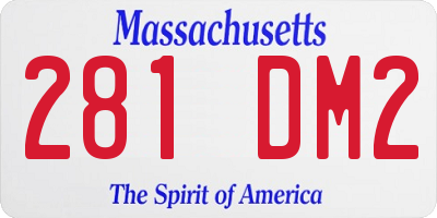 MA license plate 281DM2