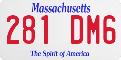 MA license plate 281DM6