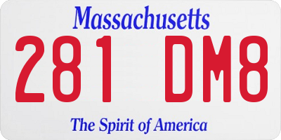 MA license plate 281DM8