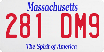 MA license plate 281DM9
