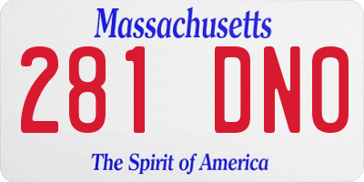 MA license plate 281DN0