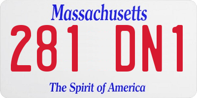 MA license plate 281DN1