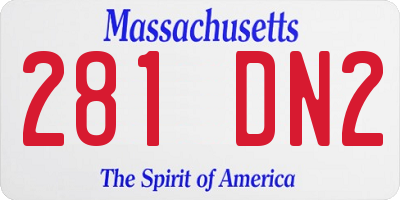 MA license plate 281DN2