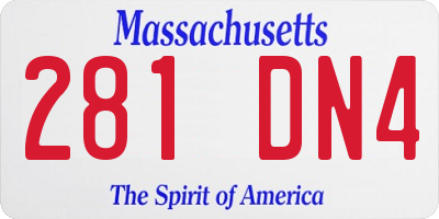 MA license plate 281DN4