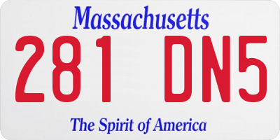 MA license plate 281DN5