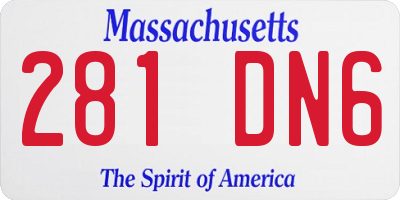 MA license plate 281DN6