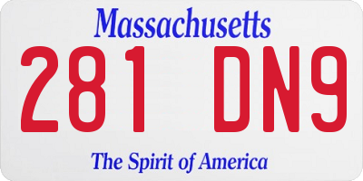 MA license plate 281DN9
